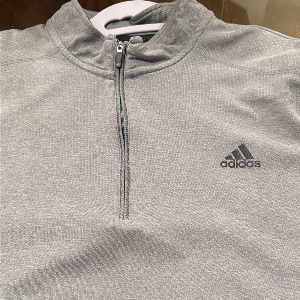 Adidas Heather Gray Zip Pullover - image 5
